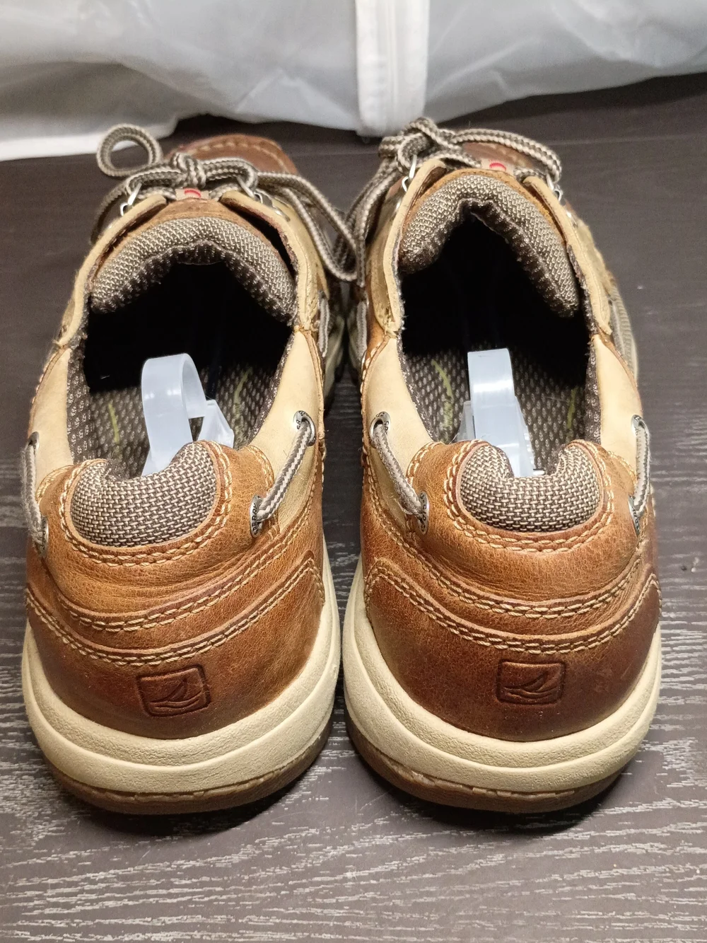 Sperry Two-Tone Brown and Tan Leather Boat Shoes. Men's 10M. Like NEW!!!
